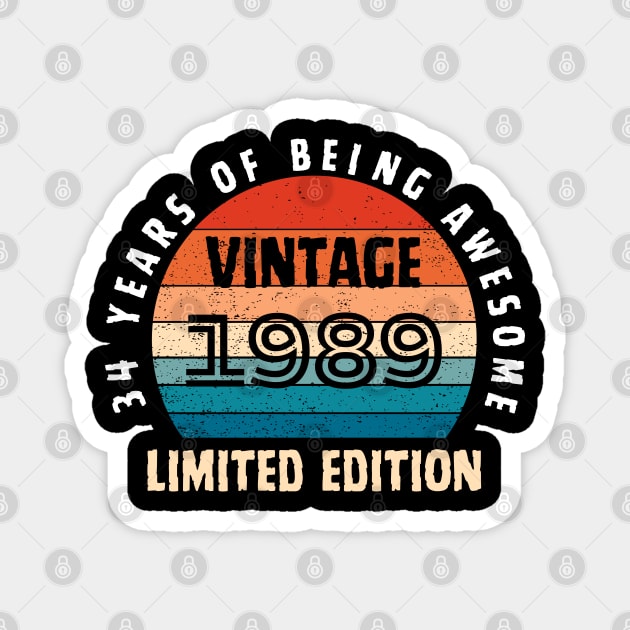 1989 Vintage  Limited Edition Magnet by Syntax Wear