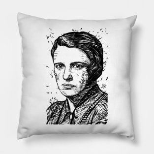 AYN RAND ink portrait Pillow