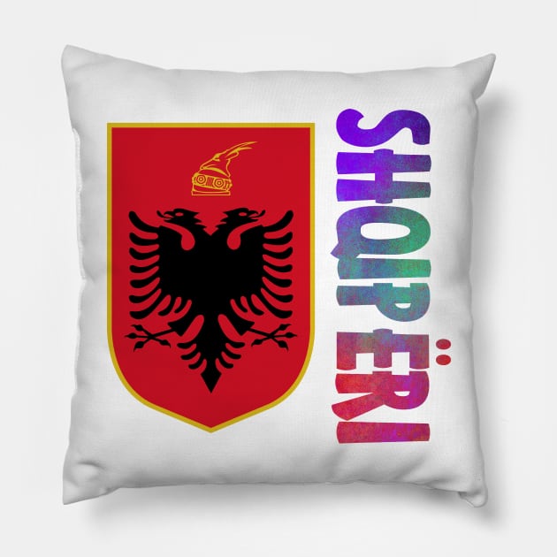 Albania (Shqiperi in Albanian) Coat of Arms Design Pillow by Naves