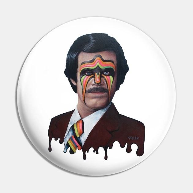 Ultimate Anchor | Ultimate Warrior x Ron Burgundy Mashup | Anchorman X War Paint | Original painting by Tyler Tilley | Bent Memories Pin by Tiger Picasso