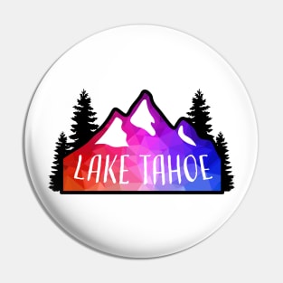 Geometric Colorful Mountain Lake Tahoe Pin