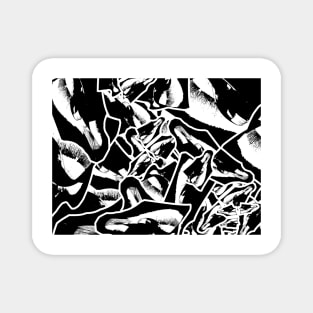 Lost in the middle of nowhere abstract art black and white Magnet