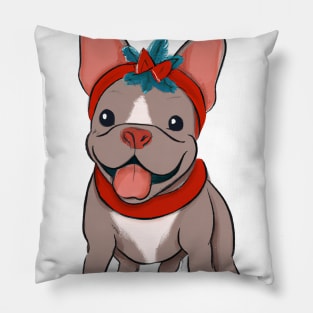 Cute French Bulldog Drawing Pillow