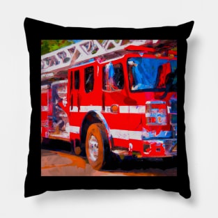 Painting of Fire Truck Pillow