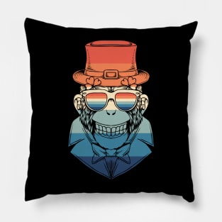 Vintage Casino Player Monkey Pillow