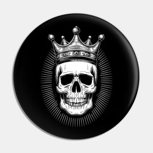 Skull King black and white Pin