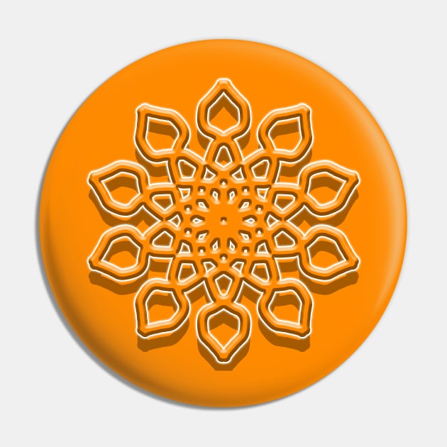 Orange Effects Mandala Pin by Kami_Mi