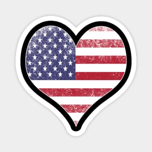 Heart American Flag Magnet