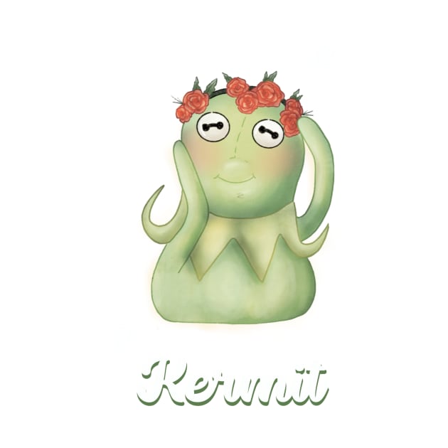 kermit the frog with flowercrown by Mydrawingsz