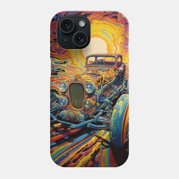 Psychedelic Hot Rod Phone Case by TooplesArt