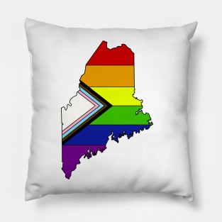 Progress pride flag - Maine Pillow