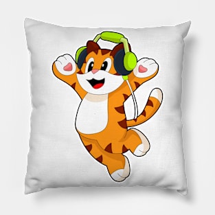 Tiger Musician Headphone Music Pillow