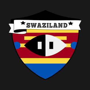 SWAZILAND COUNTRY SHIELD, MINIMALIST SWAZILAND FLAG, I LOVE SWAZILAND , BORN IN SWAZILAND , SWAZILAND BADGE SHIELD T-Shirt