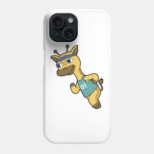 Giraffe as Jogger at Running with Headband Phone Case