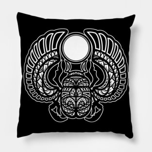 Egyptian scarab beetle Tribal Pillow