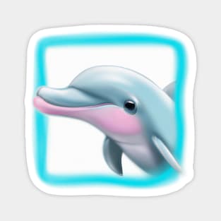 Cute Dolphin Drawing Magnet