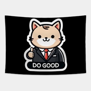 DO GOOD Cat Office Worker Tapestry