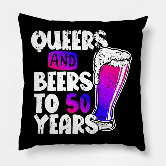 Queers and beers to my 50 years Pillow by Hinode