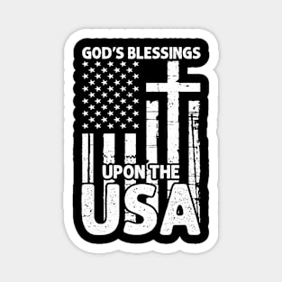 God's Blessings Jesus American Flag Patriot Christian Magnet