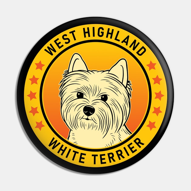 West Highland White Terrier Westie Dog Portrait Pin by millersye
