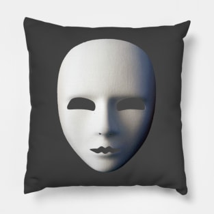 White Volto Grezzo Venetian Masquerade Mask Pillow