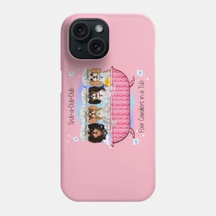 Four Cavalier King Charles Spaniels in a Bath Tub Phone Case