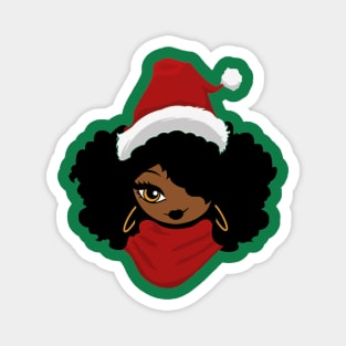 Afro Santa Claus Black Girl Magic Ugly Christmas Melanin Magnet