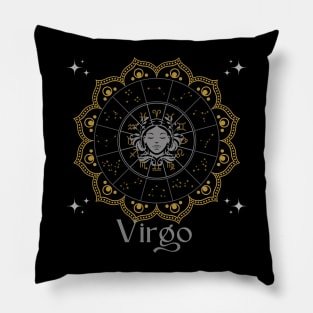 Virgo Zodiac Mandala Pillow