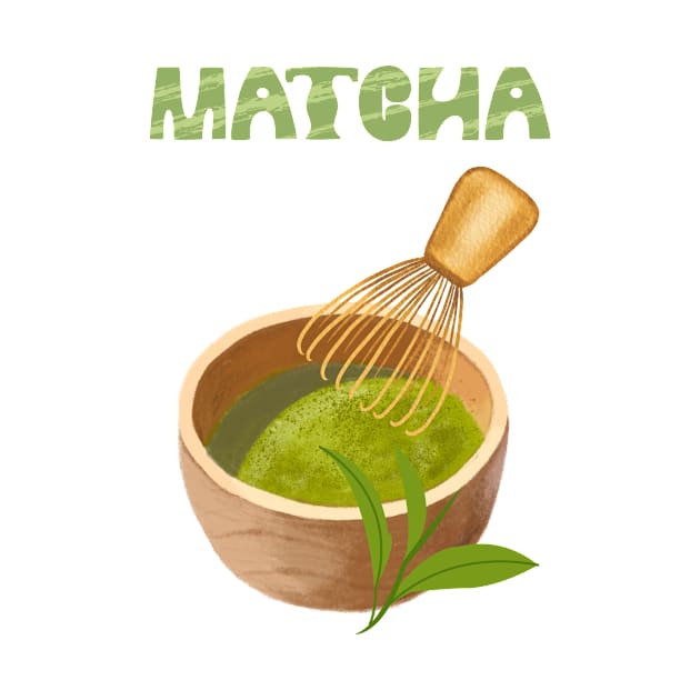 Matcha green tea fan gift by Laakiiart