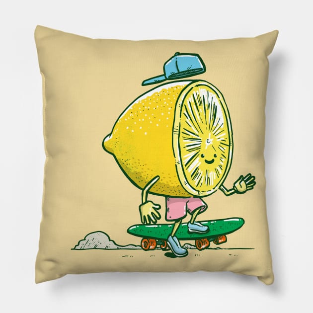 The Lemon Skater Pillow by nickv47