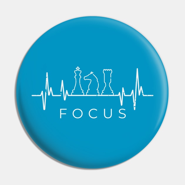 Chess Focus Heartbeat Pin by RefinedApparelLTD