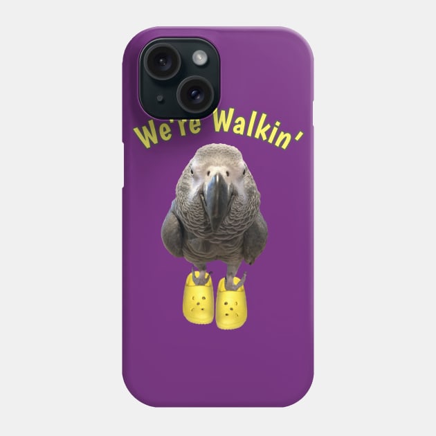 African Grey Parrot Walking Exercise Phone Case by Einstein Parrot