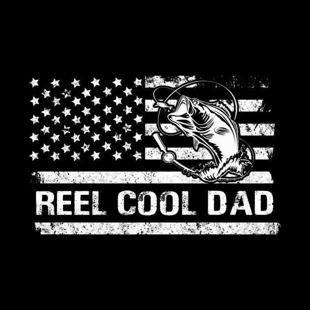 Mens Reel Cool Dad American Flag Fisherman Daddy Father's Day Gifts Fishing by Oska Like