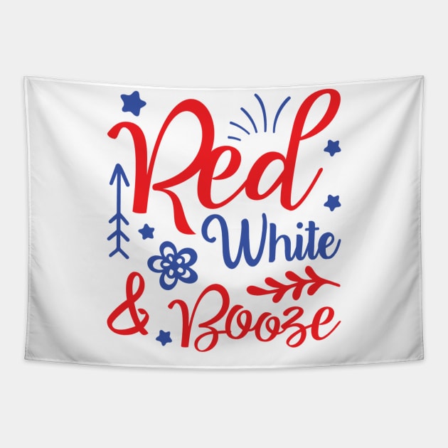 Red White And Booze Tapestry by hallyupunch