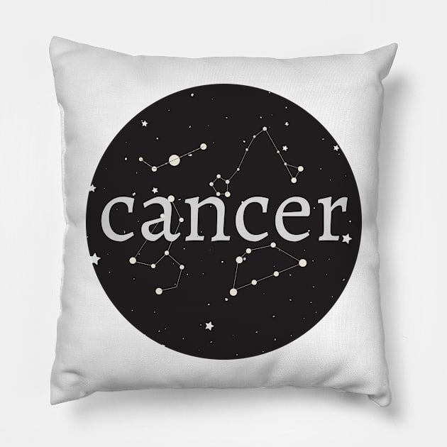 Cancer Zodiac Sign Star Circle Pillow by magicae