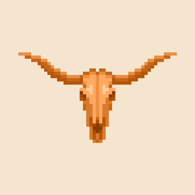 Pixel Longhorn Skull by EvilTees