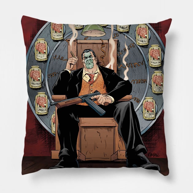 VICTOR STITCH - NITRATE CITY'S KING OF CRIME Pillow by INK&EYE CREATIVE