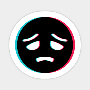 TikTok sad depressed emoji smiley Black Magnet