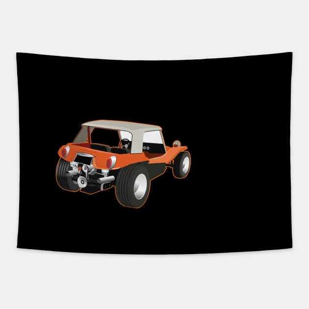 Manx Dune Buggy Back Tapestry by PauHanaDesign