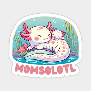 pastel cute axolotl mom Magnet