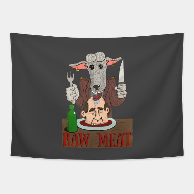 RAW MEAT Tapestry by micalef