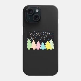 Confetti Snows Down On Colorful Paper Trees Phone Case