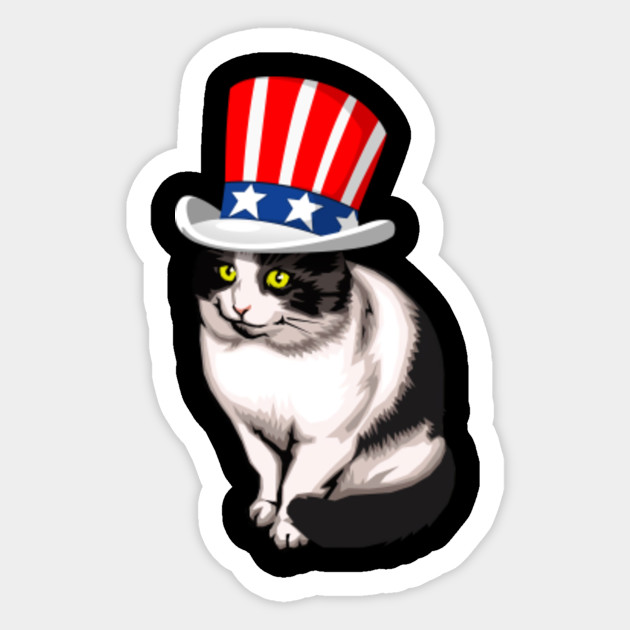 American Shorthair 4th Of July T Shirt Men Boys Cat Paw 4th Of July Sticker Teepublic