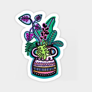 Tropical flower pot Magnet