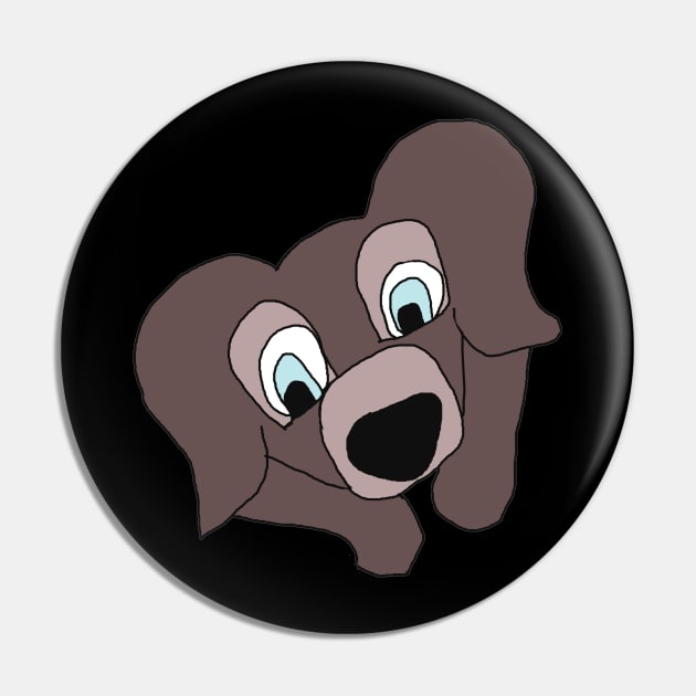 Cute Brown Dog Design Pin by Le Meyer DIGI DESIGNS