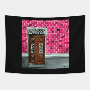 Pink Wall Porto Tapestry