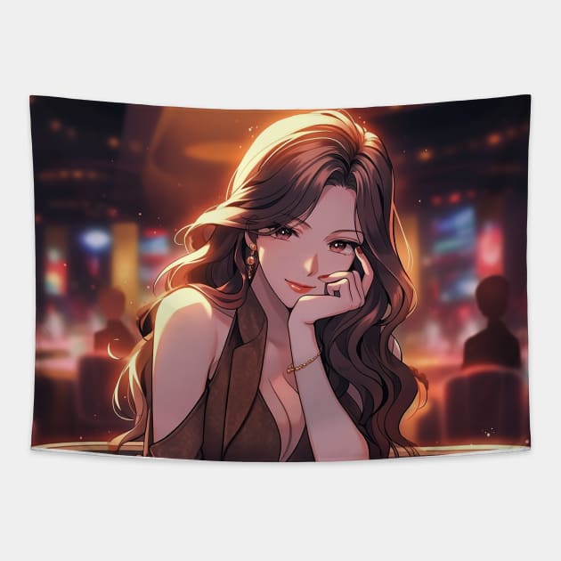 Lady Gambler Tapestry by WabiSabi Wonders