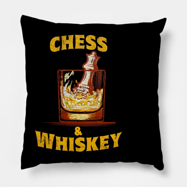 Chess Lover Whiskey Master Pillow by All-About-Words