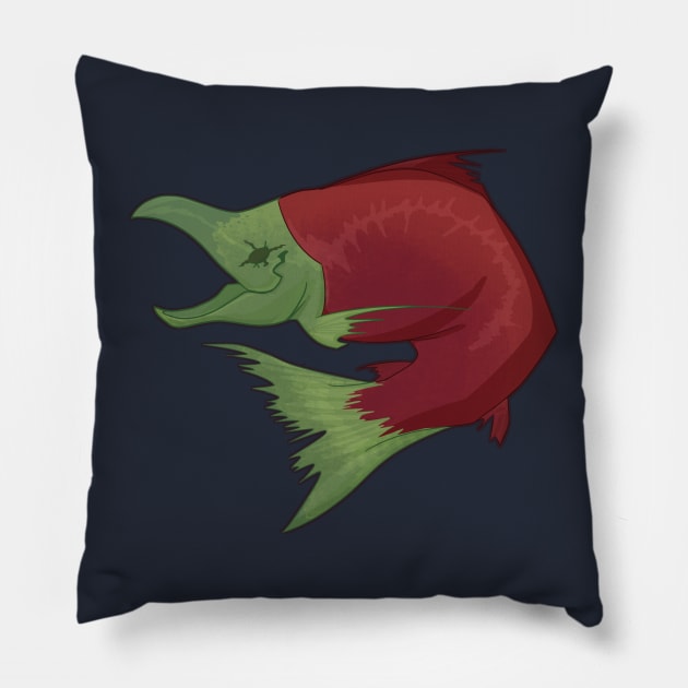 Zombie Salmon Pillow by CandyConcoction