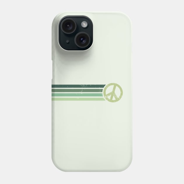 RETRO PEACE STRIPES - Vintage Green Phone Case by Jitterfly